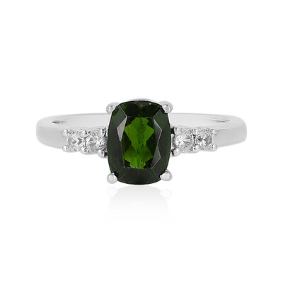 Bague en argent et Diopside de Russie