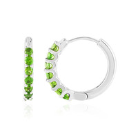 Boucles d'oreilles en argent et Diopside de Russie