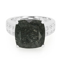 Bague en argent et Quartz rutile noir