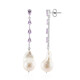 Boucles d'oreilles en argent et Perle blanche de culture d'eau douce (TPC)