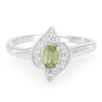 Bague en argent et Saphir vert