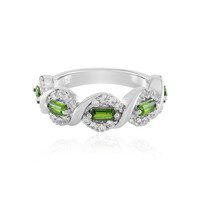 Bague en argent et Diopside de Russie