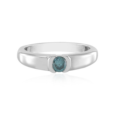 Bague en argent et Diamant bleu I2