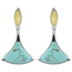 Boucles d'oreilles en argent et Turquoise