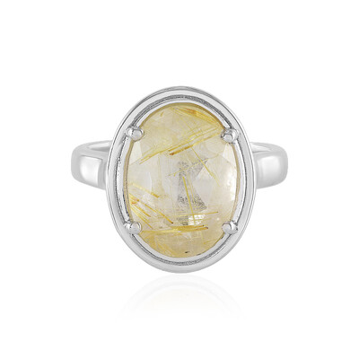 Bague en argent et Quartz rutile (Cheveux de Vénus)