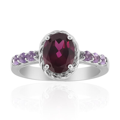 Bague en argent et Rhodolite de la Vallée du Rift