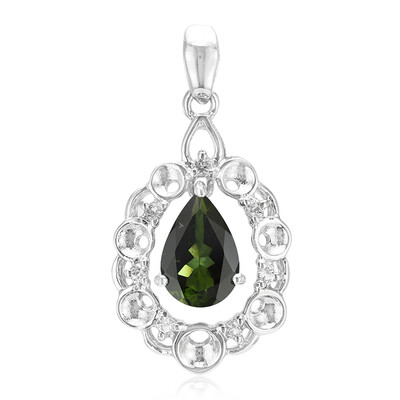 Pendentif en argent et Tourmaline verte du Brésil