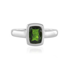 Bague en argent et Diopside de Russie