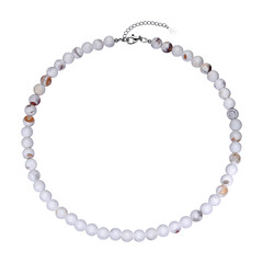 Collier en argent et Agate blanche porcelaine