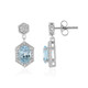 Boucles d'oreilles en argent et Topaze bleu ciel