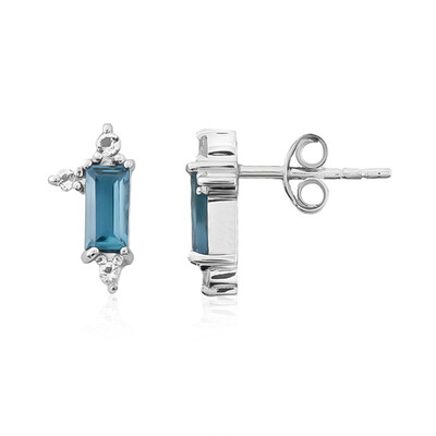 Boucles d'oreilles en argent et Topaze bleu de Londres