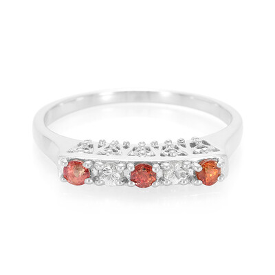 Bague en argent et Saphir orange