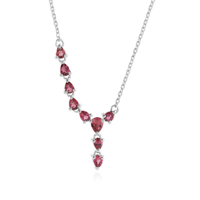 Collier en argent et Tourmaline rose du Brésil