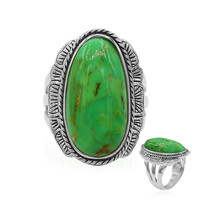 Bague en argent et Turquoise verte de Kingman (Art of Nature)