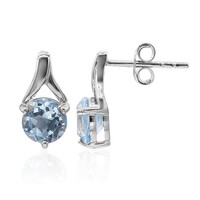 Boucles d'oreilles en argent et Topaze bleu ciel