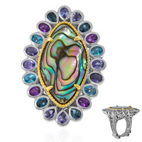 Bague en argent et Coquillage d'Abalone (Dallas Prince Designs)