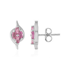 Boucles d'oreilles en argent et Tourmaline rose du Brésil