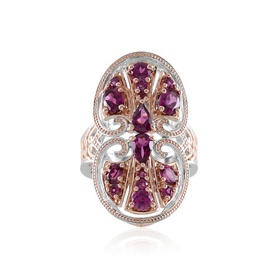 Bague en argent et Grenat Rhodolite (Gems en Vogue)