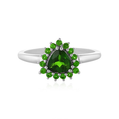 Bague en argent et Diopside de Russie