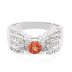 Bague en argent et Rubis rouge du soir