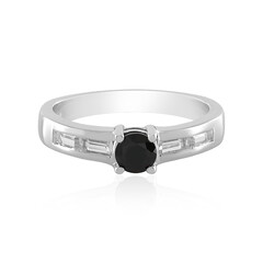 Bague en argent et Spinelle noir