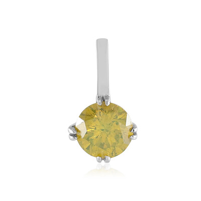 Pendentif en platine et Diamant jaune I2