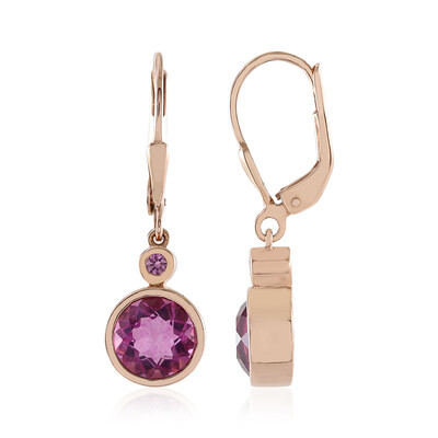 Boucles d'oreilles en argent et Fluorite rose (KM by Juwelo)