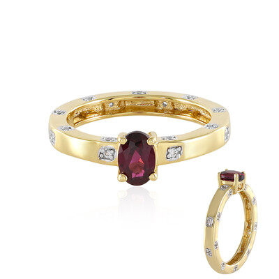 Bague en argent et Grenat Rhodolite framboise