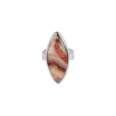 Bague en argent et Agate dentelle