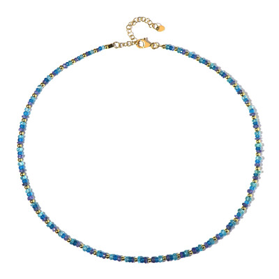 Collier en argent et Apatite bleu néon