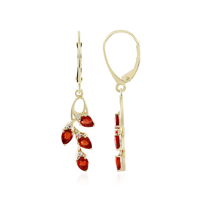 Boucles d'oreilles en or et Rubis de Tanzanie