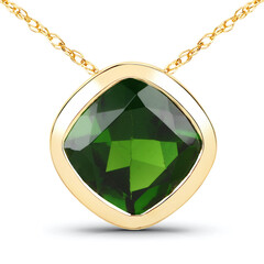 Collier en or et Diopside de Russie