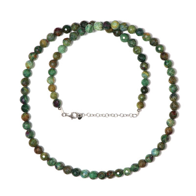 Collier en argent et Rubis Fuchsite