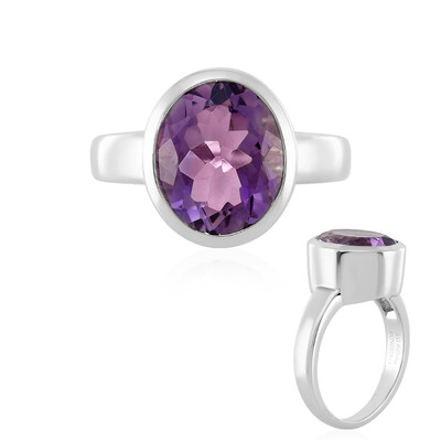 Bague en argent et Améthyste Rose de France (MONOSONO COLLECTION)