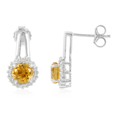 Boucles d'oreilles en argent et Citrine