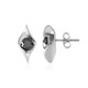 Boucles d'oreilles en argent et Diamant noir