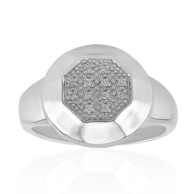 Bague pour homme en argent et Diamant SI1 (G) (Annette)