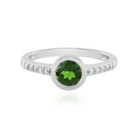 Bague en argent et Diopside de Russie