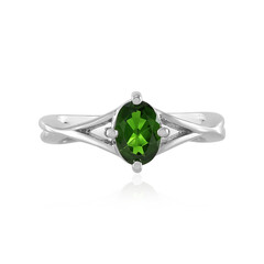 Bague en argent et Diopside de Russie