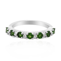 Bague en argent et Diopside de Russie