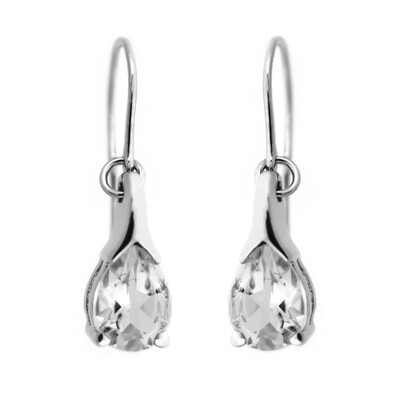 Boucles d'oreilles en argent et Quartz blanc