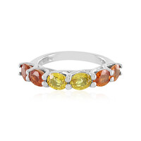 Bague en argent et Saphir orange