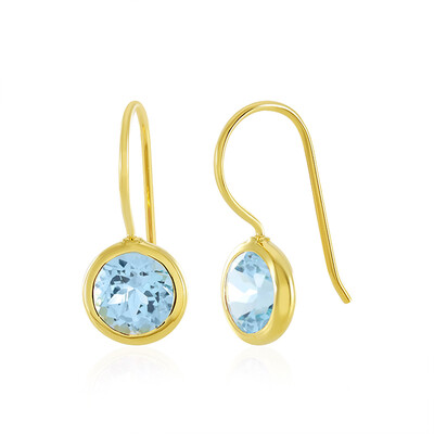 Boucles d'oreilles en argent et Topaze bleu ciel