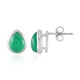 Boucles d'oreilles en argent et Calcédoine verte