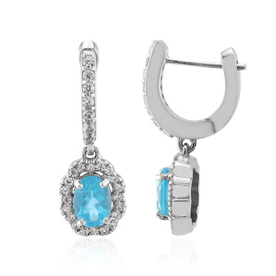 Boucles d'oreilles en argent et Apatite bleue