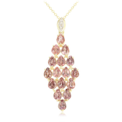 Collier en or et Saphir Padparadscha non chauffé