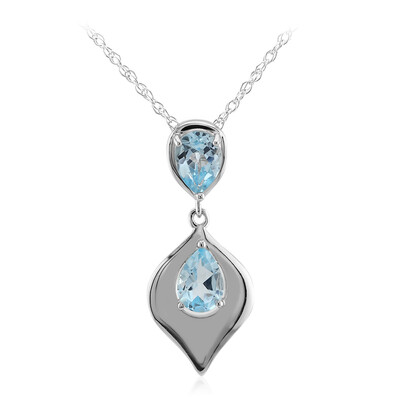 Collier en argent et Topaze bleu ciel