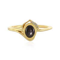 Bague en argent et Saphir étoilé noir