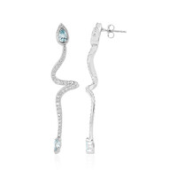 Boucles d'oreilles en argent et Topaze bleu ciel