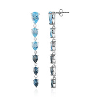 Boucles d'oreilles en argent et Topaze bleu Suisse